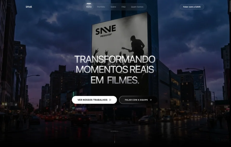 Tela do site Save Producer